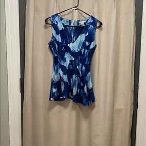 Blue blouse with zipper back